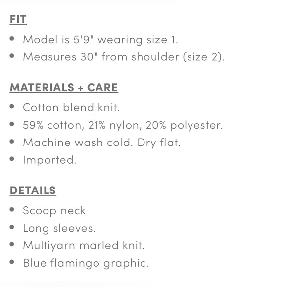 Torrid Pullover Sweater Marled Multi Color Cotton with Blue Flamingo 3/3X/22-24 - Picture 6 of 8